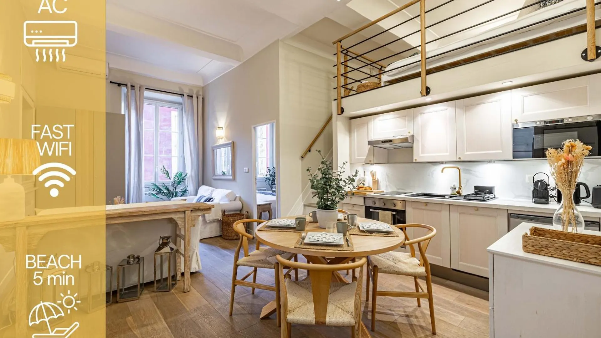 New!Chic Oasis Apt, Heart Of Nice, Family Friendly, Walking To The Beach!