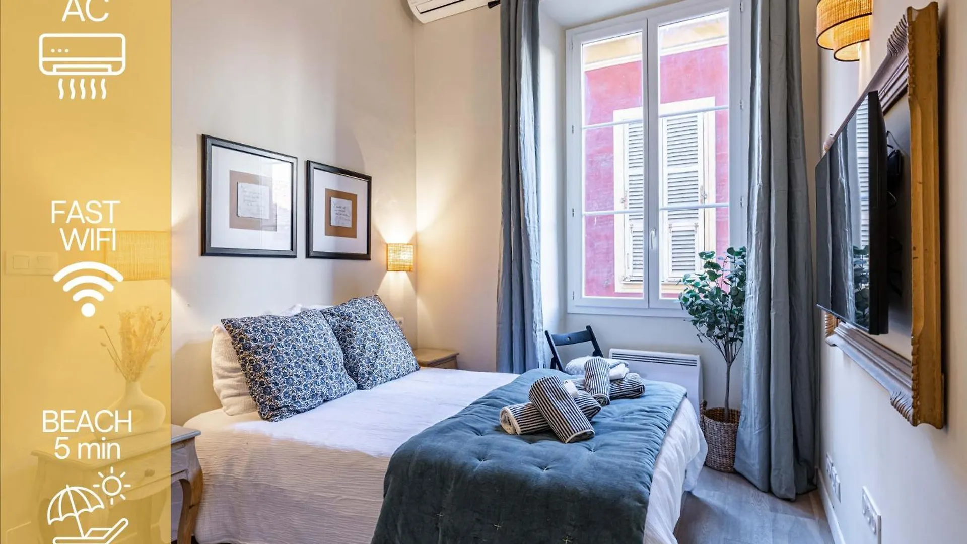 New!Chic Oasis Apt, Heart Of Nice, Family Friendly, Walking To The Beach!